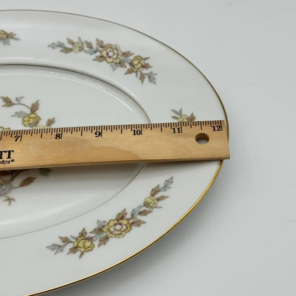 Vintage‎ Style House Fine China Japan Indore Yellow Floral Oval Platter 12